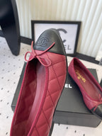 CC Ballet Flats Burgundy in Cowhide 611699