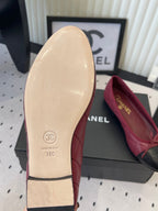 CC Ballet Flats Burgundy in Cowhide 611699