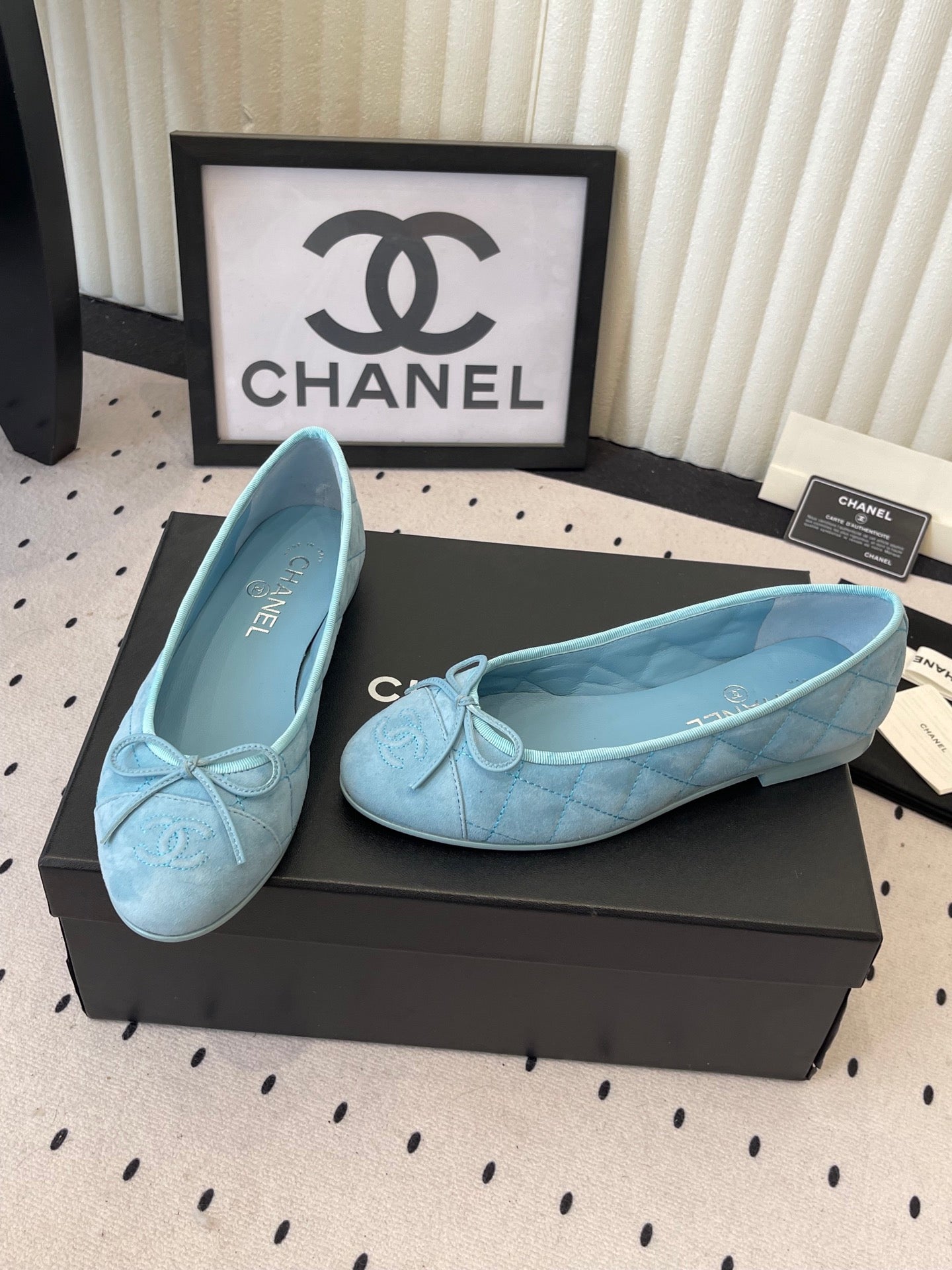 CC Ballet Flats Blue in Suede 611698