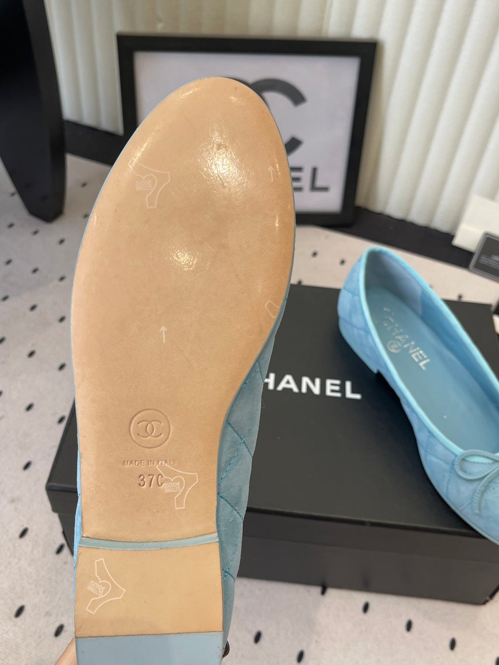 CC Ballet Flats Blue in Suede 611698