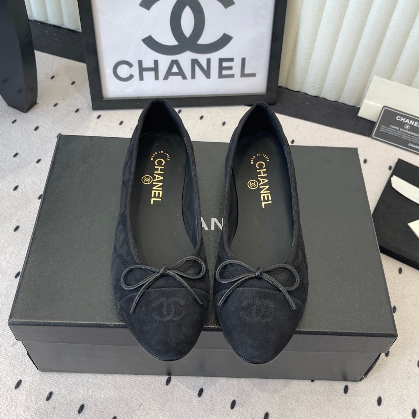 CC Ballet Flats Black in Suede 611695