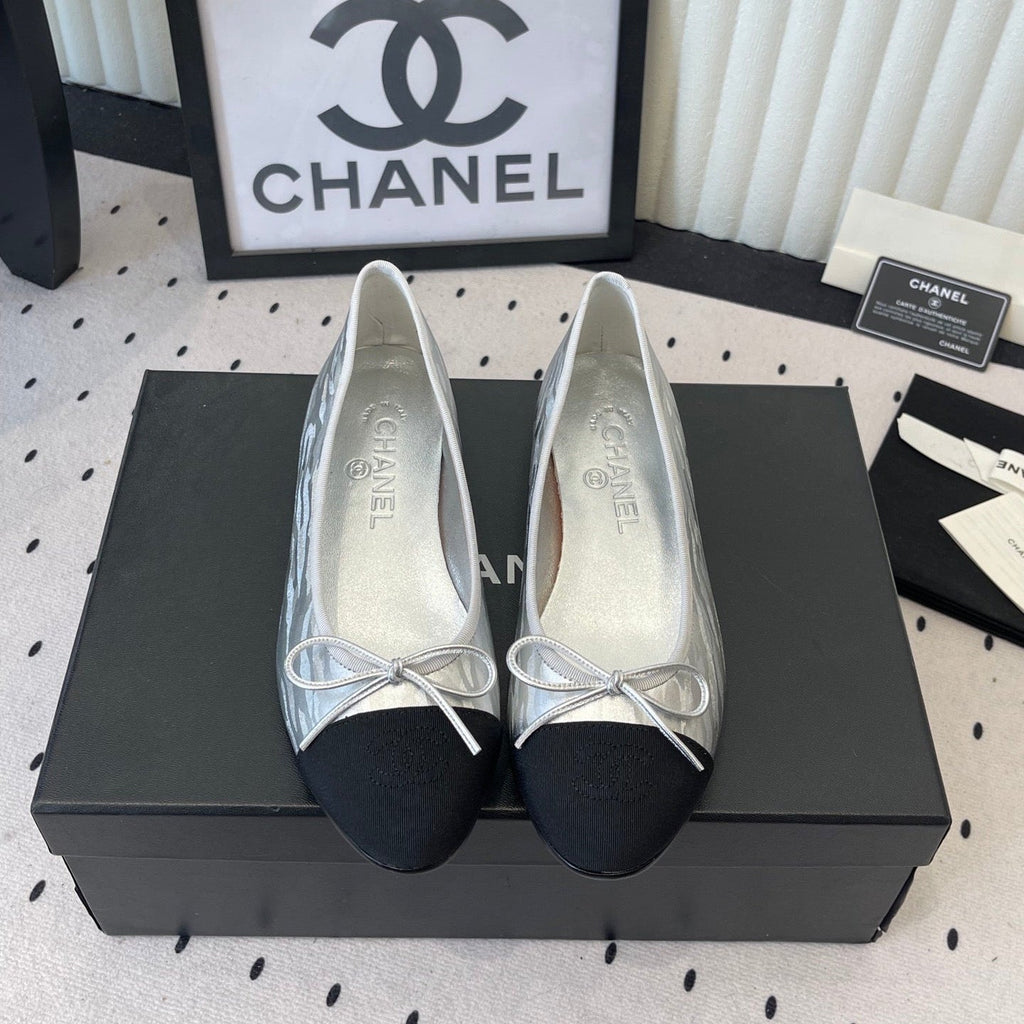 CC Ballet Flats Silver in Sheepskin 611692