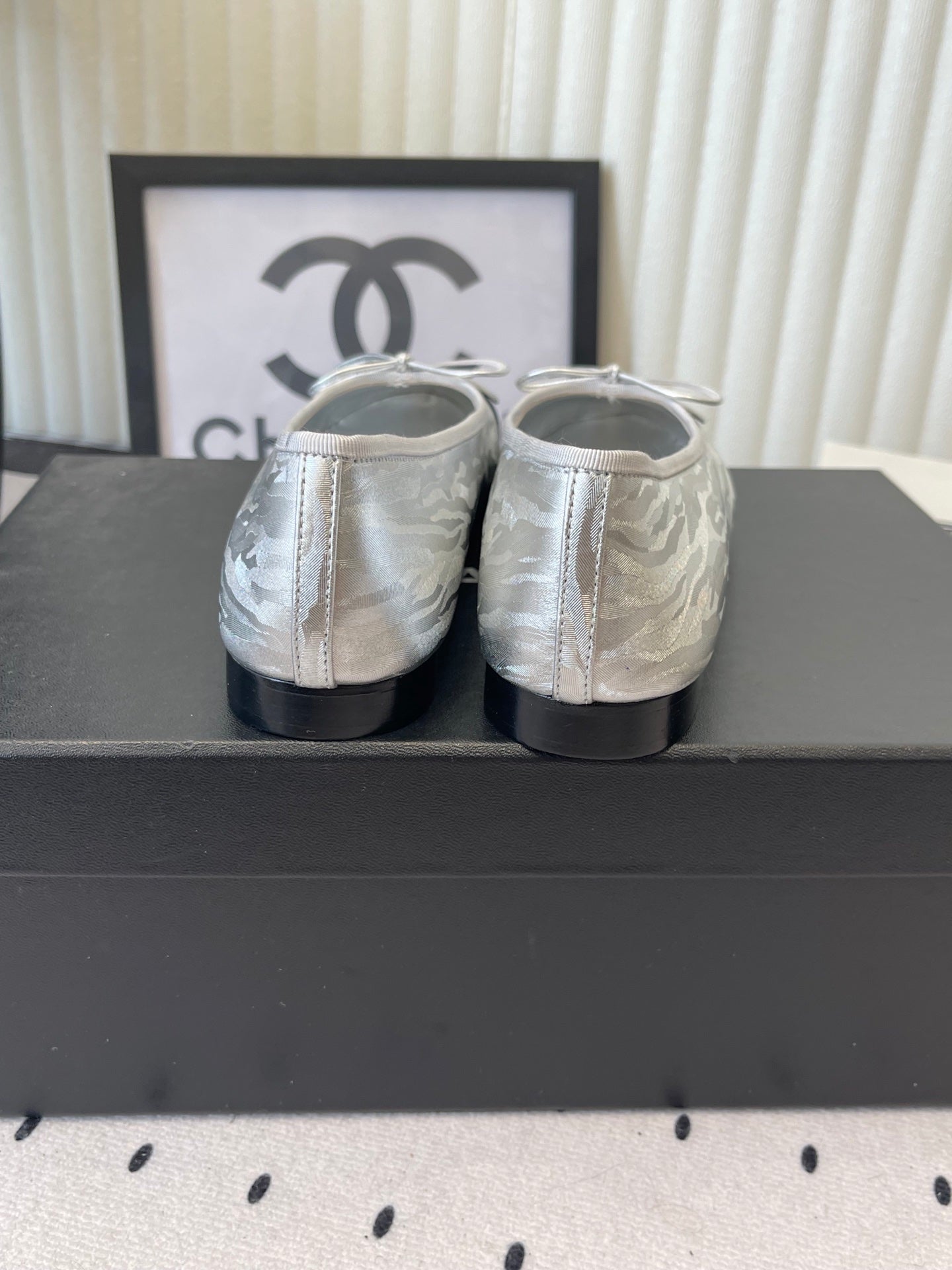 CC Ballet Flats Silver in Sheepskin 611692