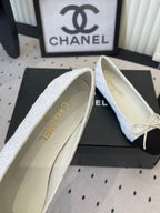 CC Ballet Flats White in Sequined Sheepskin 611690