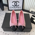CC 25SS Classic Ballet Flat Pink Tweed Cowhide 611690