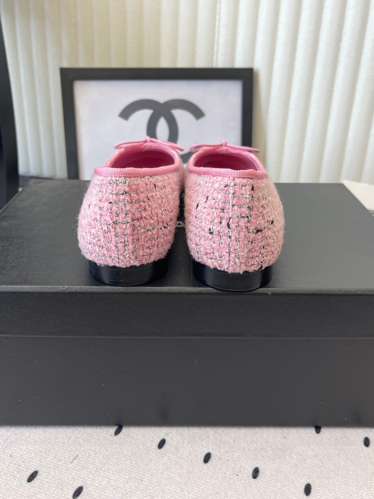 CC 25SS Classic Ballet Flat Pink Tweed Cowhide 611690