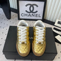 Chanel Coco Baseball Shoes Metallic Gold in Cowhide 611672