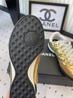 Chanel Coco Baseball Shoes Metallic Gold in Cowhide 611672
