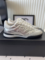 Chanel Coco Baseball Shoes Metallic Silver in Cowhide 611671