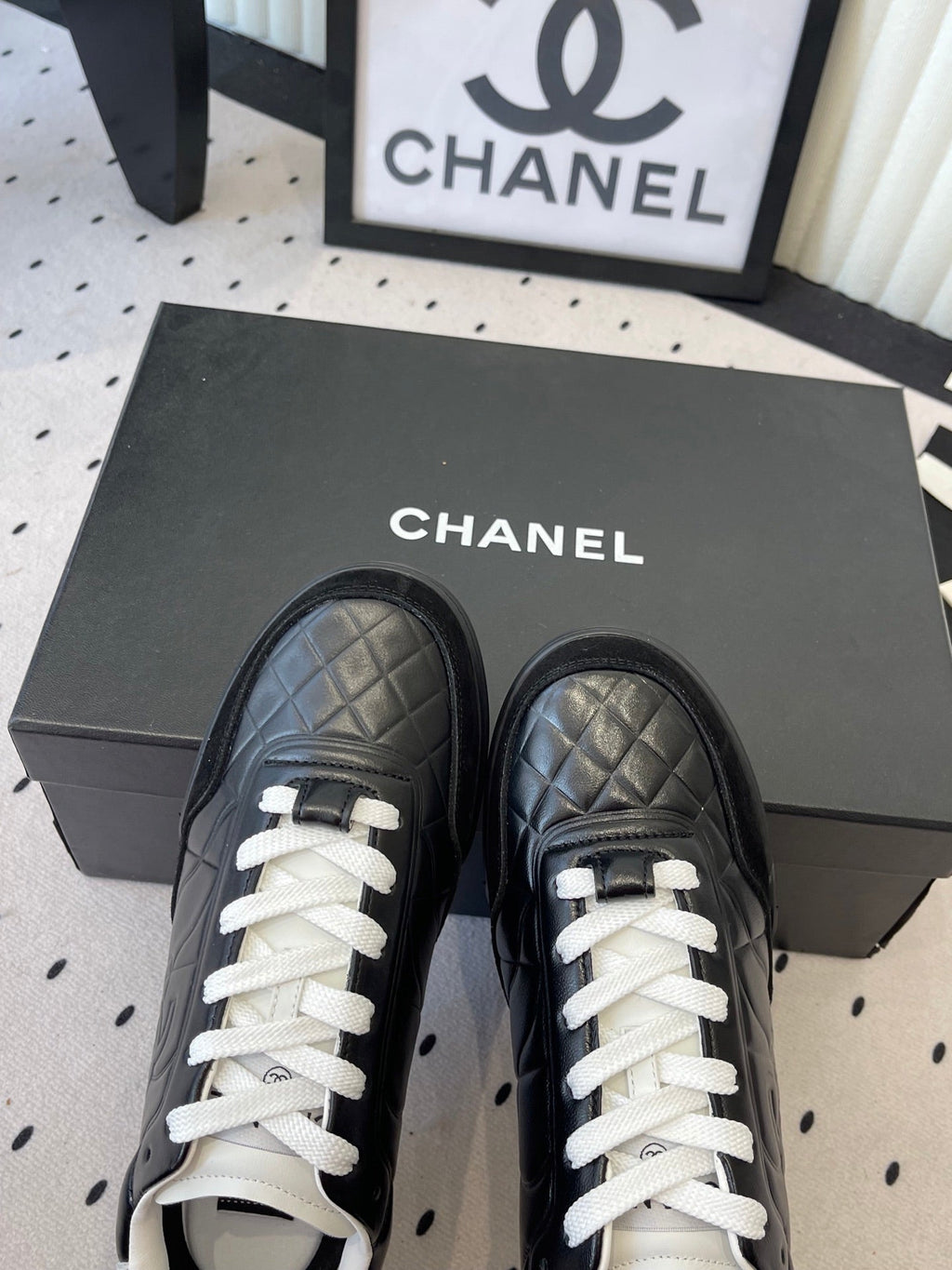 Chanel Coco Baseball Shoes Black in Cowhide 611670