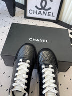 Chanel Coco Baseball Shoes Black in Cowhide 611670