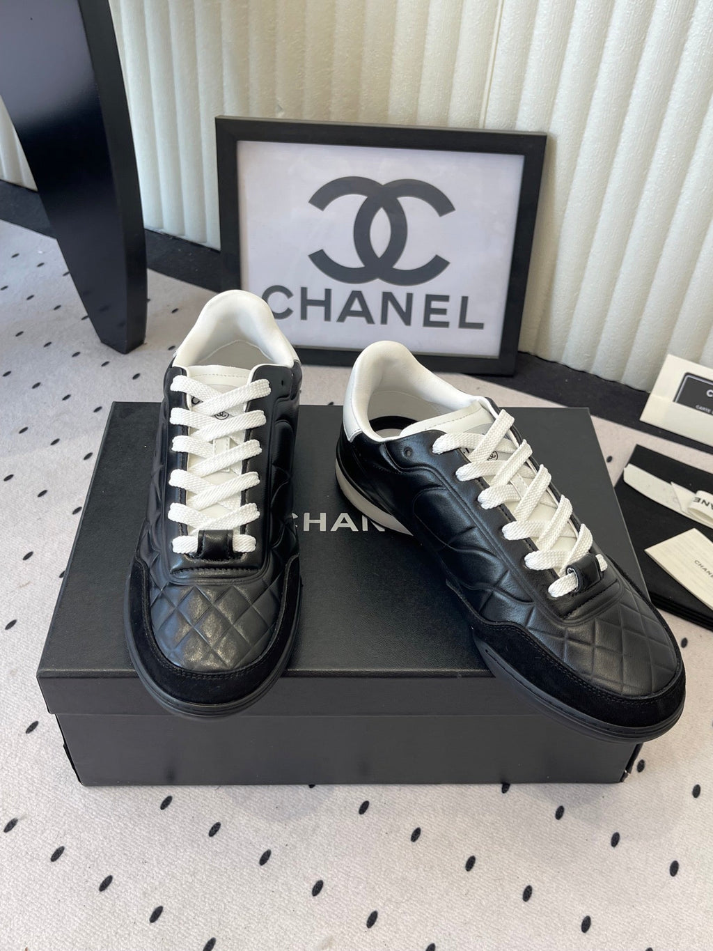 Chanel Coco Baseball Shoes Black in Cowhide 611670