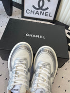 CC Sneaker White Silver Metallic in Cowhide 611669