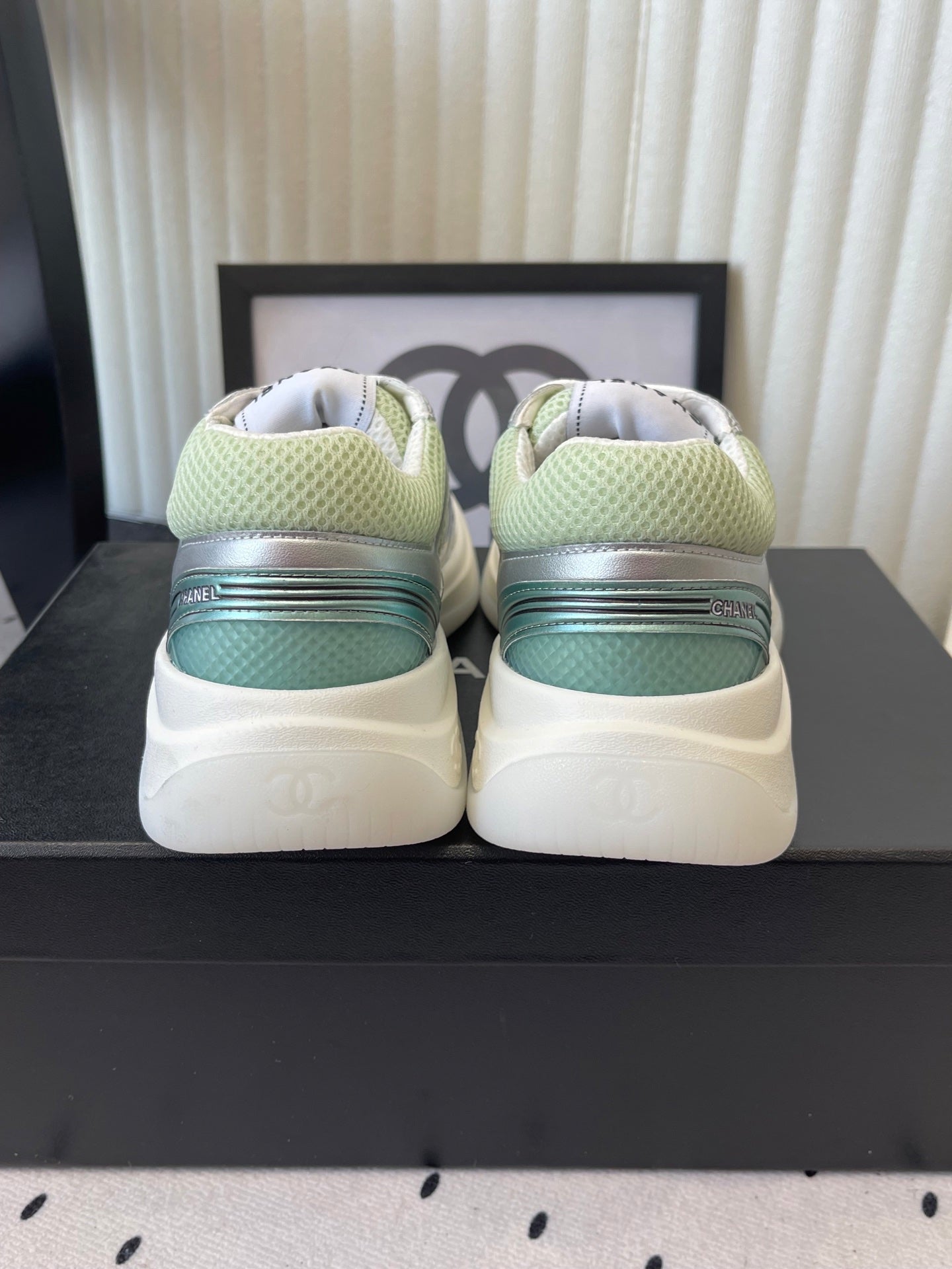 CC Sneaker Green Silver Metallic in Cowhide 611666