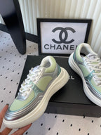 CC Sneaker Green Silver Metallic in Cowhide 611666