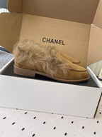 CC 26 Furry Loafer Brown Suede Kidskin and Shearling Lambskin 611596