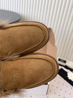 CC 26 Furry Loafer Brown Suede Kidskin and Shearling Lambskin 611596