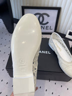 Chanel Ballet Flats White in Woven Raffia 611582