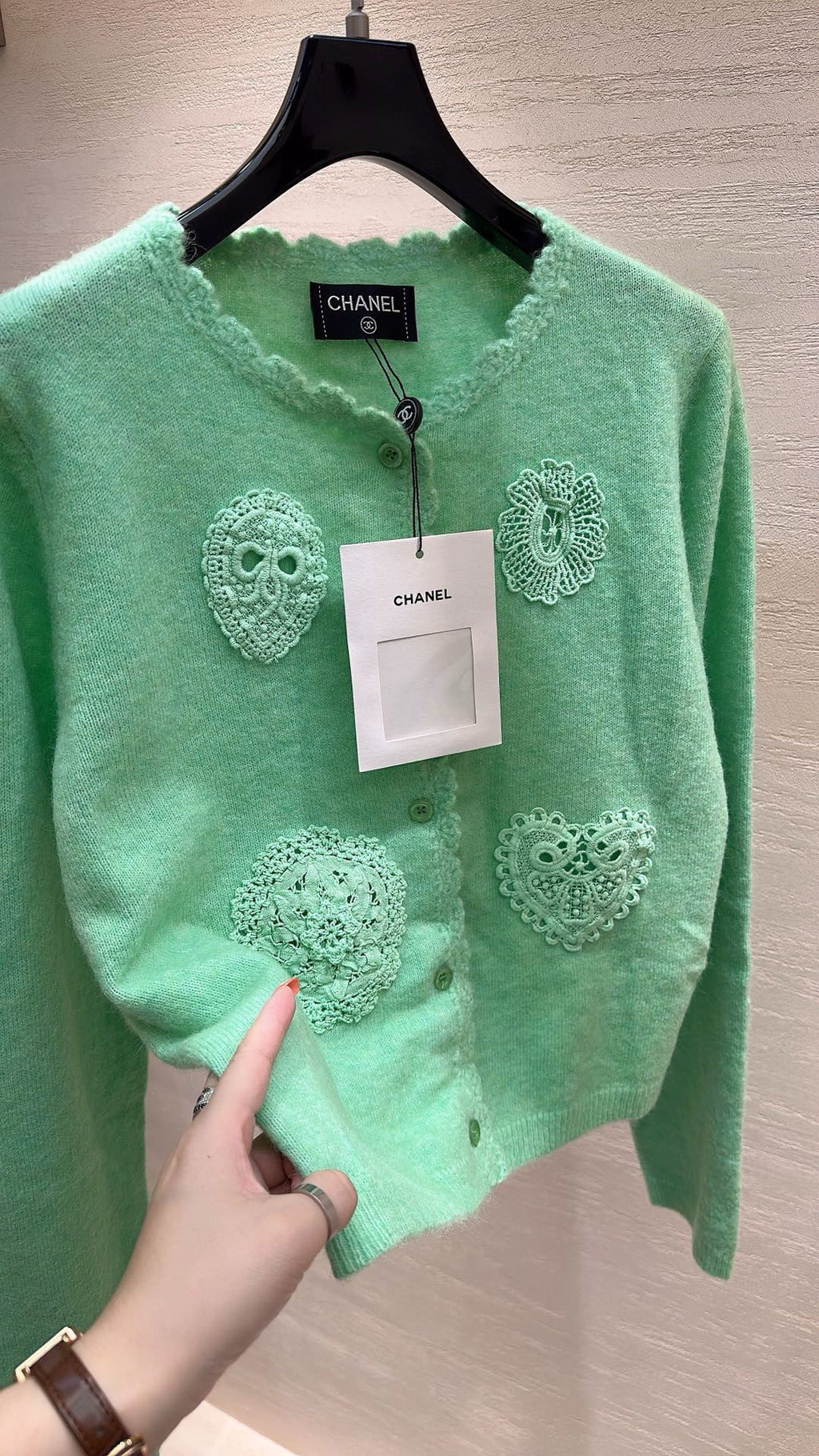 CHANEL MINT GREEN KNIT TOP
