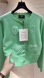 CHANEL MINT GREEN KNIT TOP