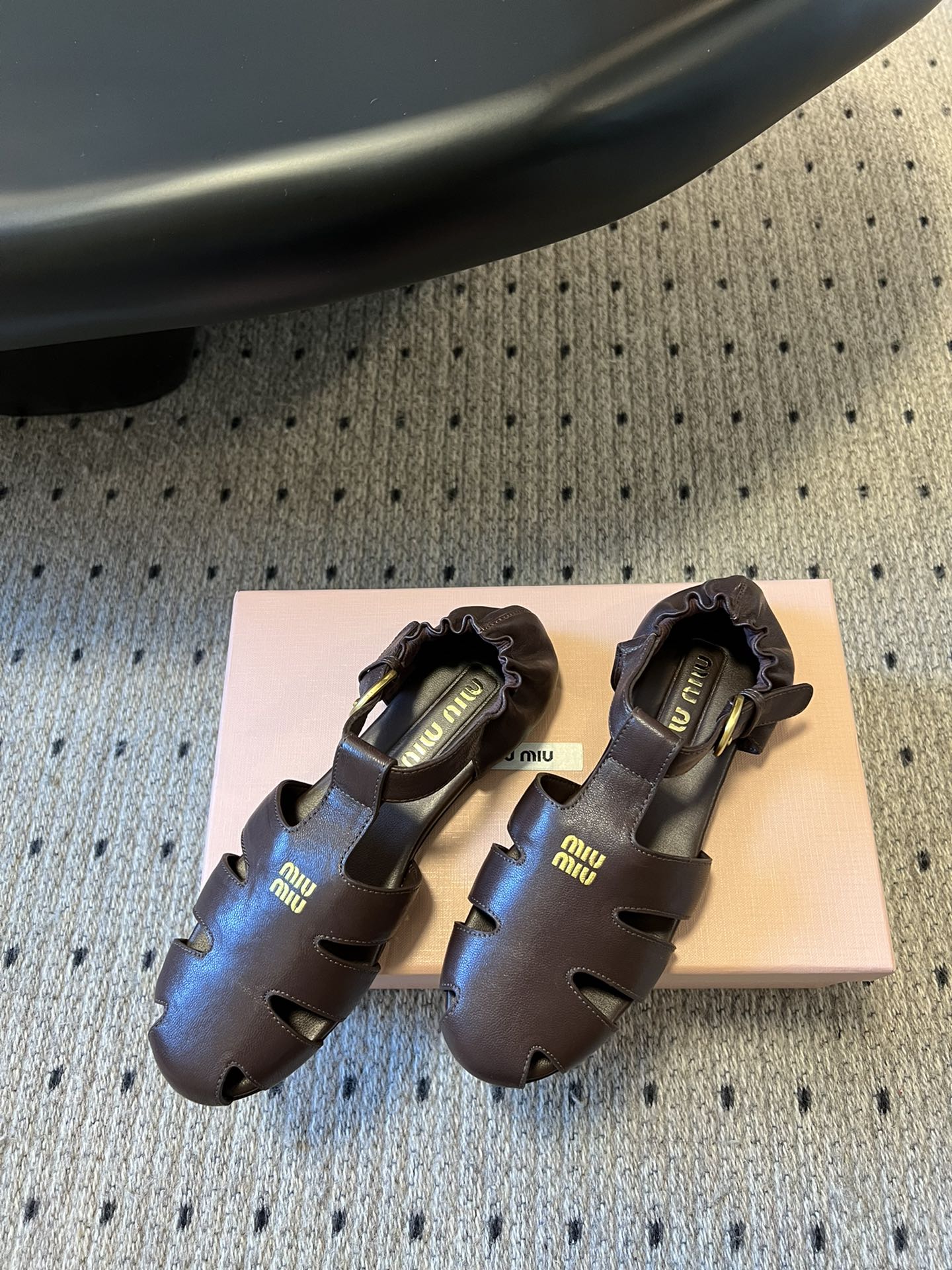Miu Miu 26 Roman Sandals Brown in Cowhide 614721