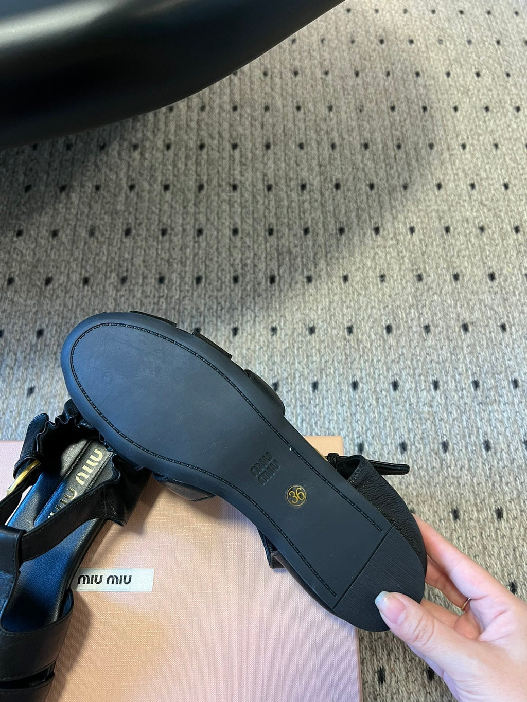 Miu Miu 26 Roman Sandals Black in Cowhide 614720