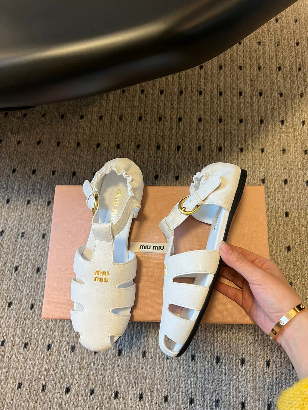 Miu Miu 26 Roman Sandals White in Cowhide 614719