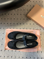 Miu Miu 26SS Ballet Flats Black in Mesh 614700