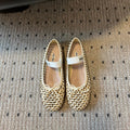 Miu Miu 26SS Ballet Flats Diamond-encrusted Cream in Calfskin 614696