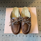 Miu Miu 26SS Mules Dark Brown in Cowhide 614560