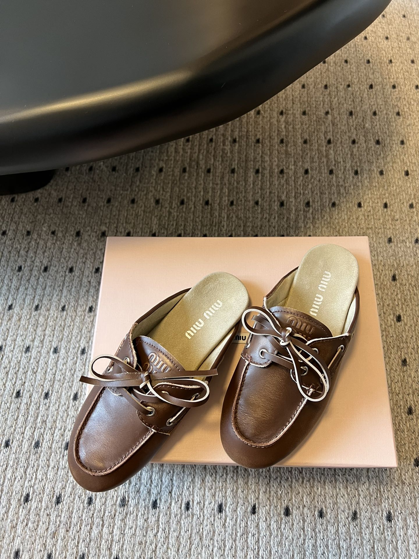 Miu Miu 26SS Mules Dark Brown in Cowhide 614560