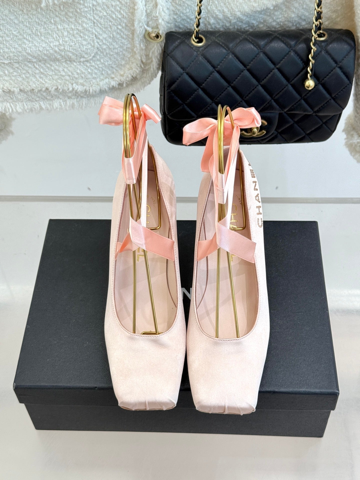 Chanel 26C Ballet High Heels Pink  in Silk 616002