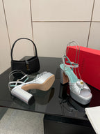 VALENTINO Classic Sandals Silver in Sheepskin 629543