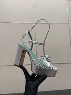 VALENTINO Classic Sandals Silver in Sheepskin 629543