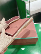 Loro Piana 26 Slippers Beige Wish Sheepskin Fabric 632137