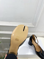 MM6 Tabi 26 Split-Toe Open-Heeled 75 Sandals Black in Cowhide 631902