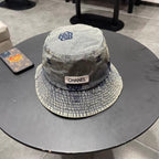 Chanel Washed Grey Denim   Bucket Hat 192316