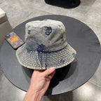 Chanel Washed Grey Denim   Bucket Hat 192316