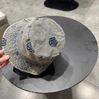 Chanel Washed Grey Denim   Bucket Hat 192316