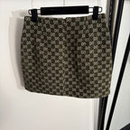 GG Bodycon A-line Mini Skirt Green in Cotton 135283