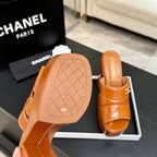 Chanel 2026 Runway Platform High-Heeled 12.5cm Sandals Orange in Cowhide 673063