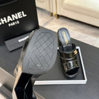 Chanel 2026 Runway Platform High-Heeled 12.5cm Sandals Black in Cowhide 673059