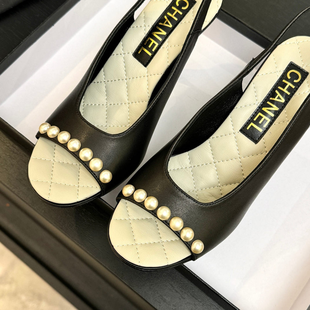 Chanel 26A Slingback Black in Lambskin 672990