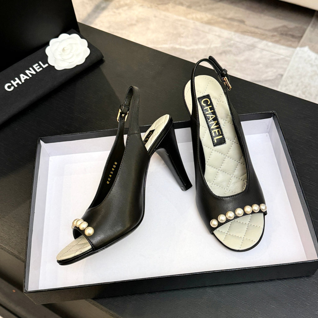 Chanel 26A Slingback Black in Lambskin 672990