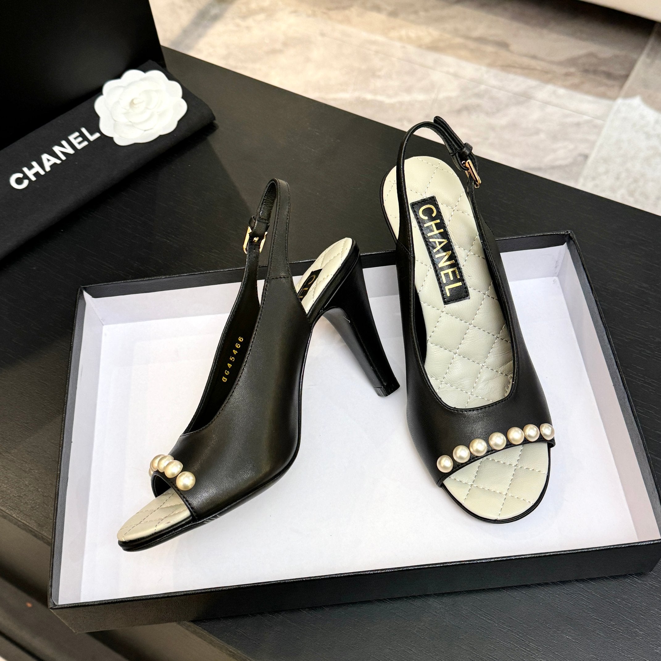 Chanel 26A Slingback Black in Lambskin 672990