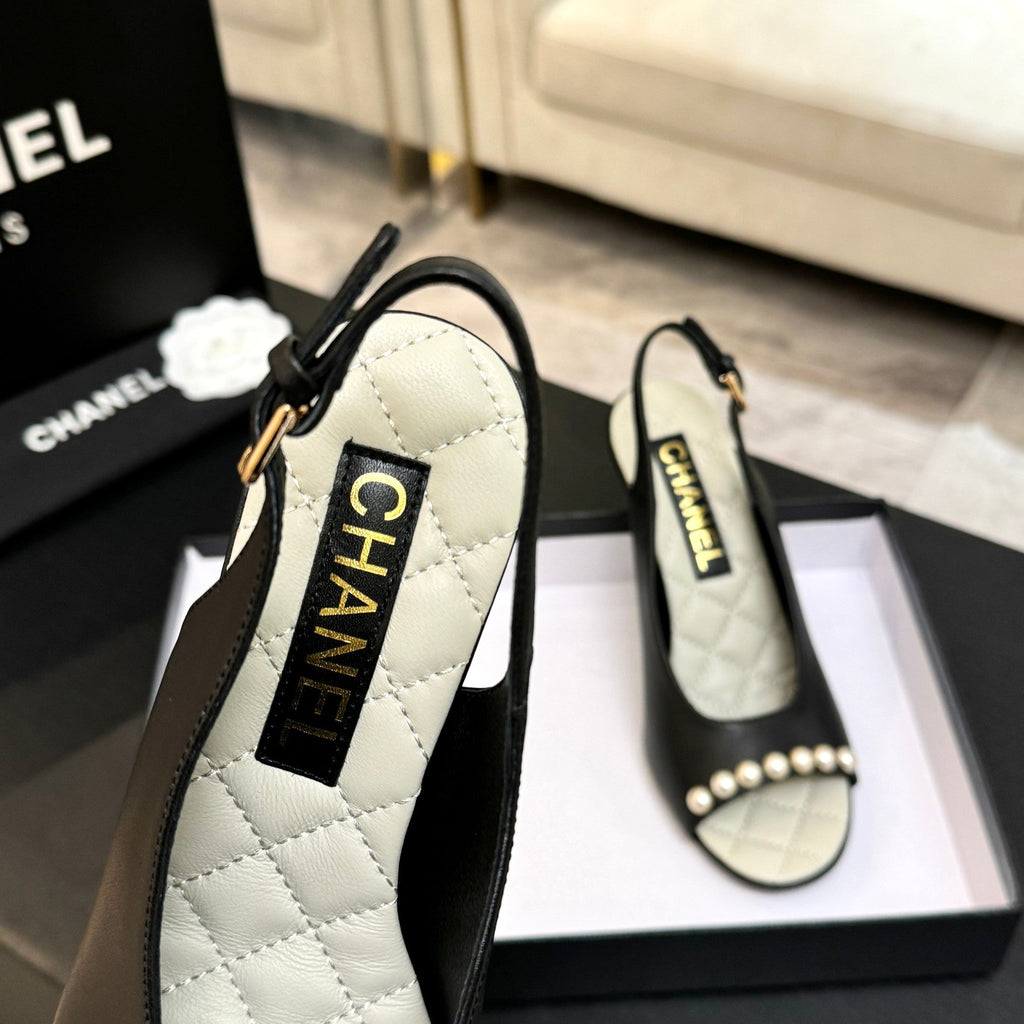 Chanel 26A Slingback Black in Lambskin 672990