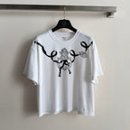 Hermes 26 Ribbon Badge Print Short-Sleeve T-Shirt White in Cotton 888720