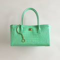 CC 26S Cerf Classic Commuter Tote Bag in Mint Green Crocodile-Embossed Calfskin (made - to - order)
