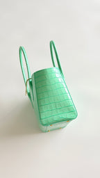 CC 26S Cerf Classic Commuter Tote Bag in Mint Green Crocodile-Embossed Calfskin (made - to - order)