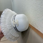 Chanel Bucket Hat White in Straw 205628